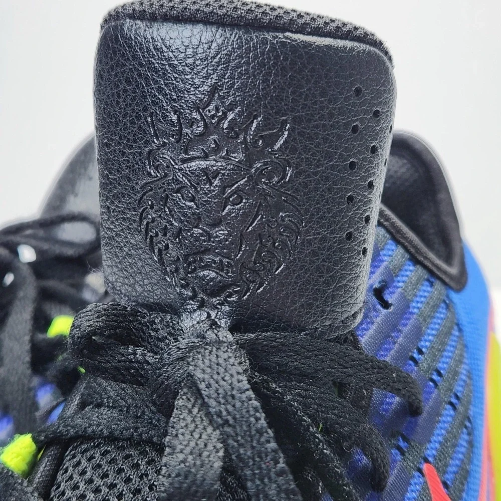 Nike LeBron Shoes Kids Size 2 Blue Black Neon Basketball Sneakers DD0424-405